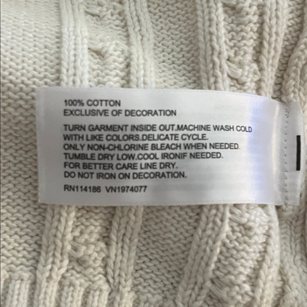 Prince White And Green Cable Knit Tennis Or Pickleball Sweater Women’s XXL - Picture 7 of 7